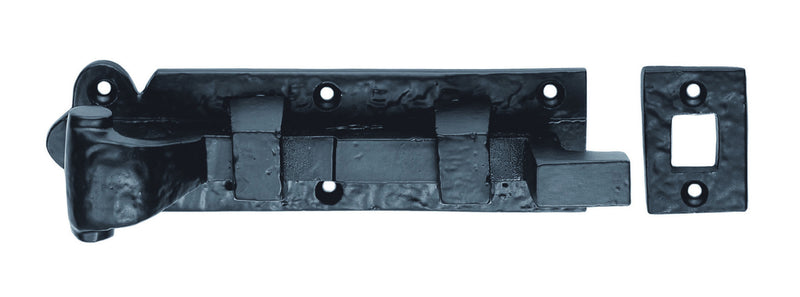 Cranked Door Bolt - Black Antique 203 MM