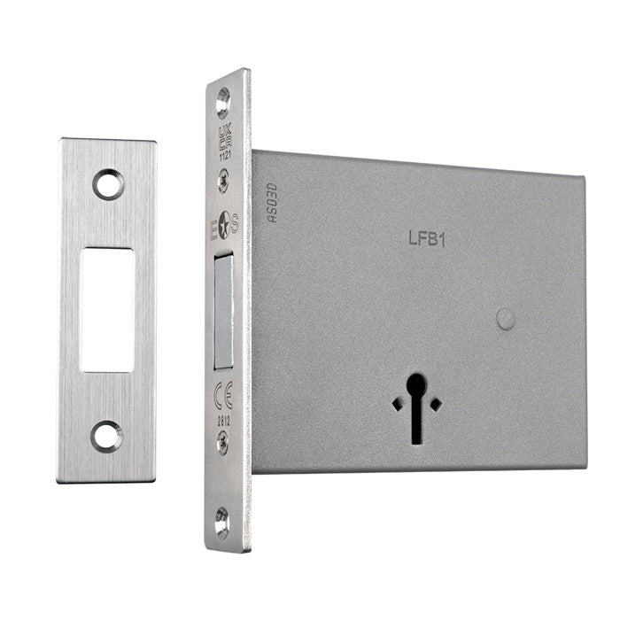 102Mm Fb1 Deadlock - Square - Satin Stainless Steel