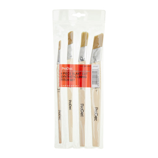 ProDec 4pc Slant Cut Synthetic Lining Fitch Brush Set