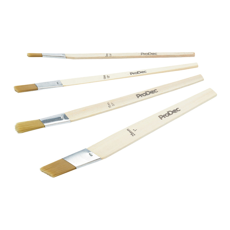 ProDec 4pc Slant Cut Synthetic Lining Fitch Brush Set