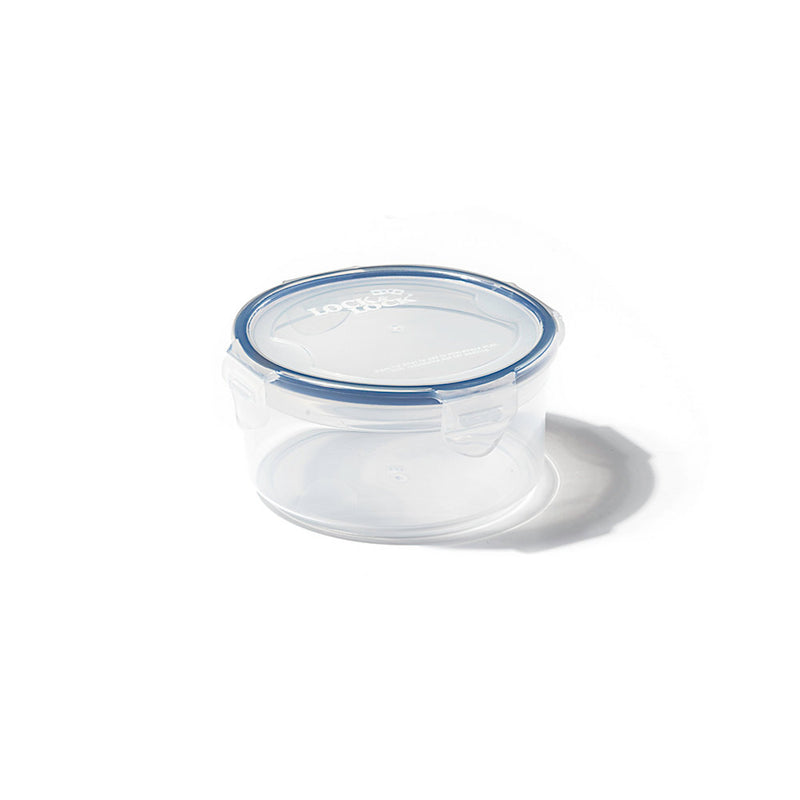 LocknLock Classic Clear Round Plastic Easy Clean Airtight Reusable Food Storage Container 600ml
