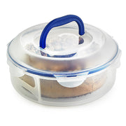 LocknLock Classic Clear Round Plastic Easy Clean Cake Carrier with Tray and Carry Handle 5.5L