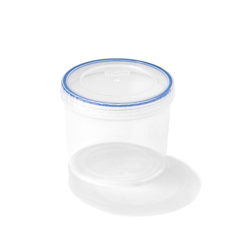 LocknLock Twist Clear Round Plastic Easy Clean Reusable Airtight Food Storage Container 1.9L