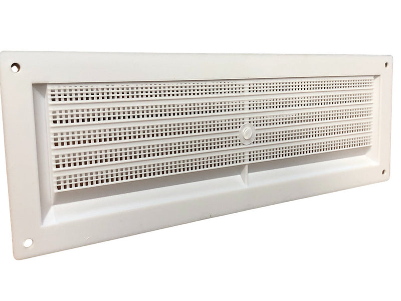 Louvre Vent 9x3 White With Flyscreen