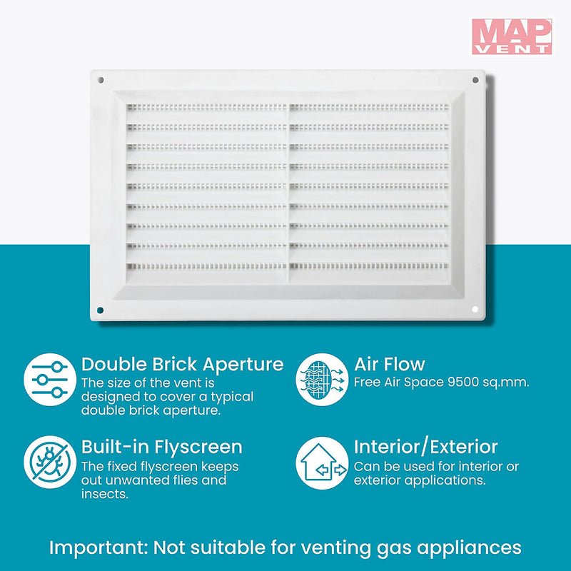 Louvre Vent With Fly Screen 9x6 White