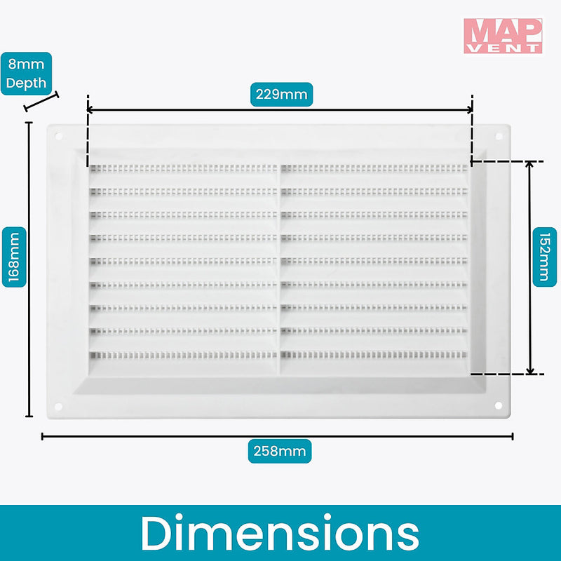 Louvre Vent With Fly Screen 9x6 White