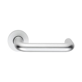 22Mm Dia. Round Bar Safety Lever On Rose - Satin Anodised Aluminium