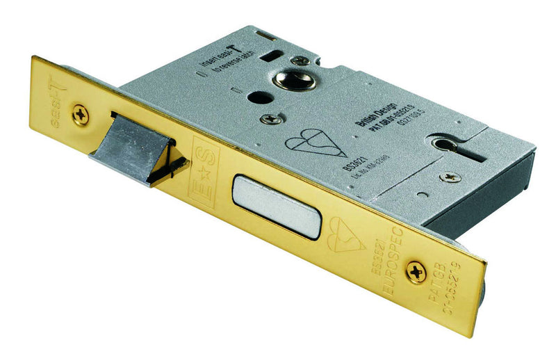 76Mm Bs Sashlock - 5 Lever - Square - Stainless Brass