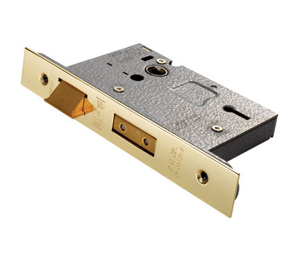 64Mm Heavy Duty Sashlock - 3 Lever - Square - Stainless Brass