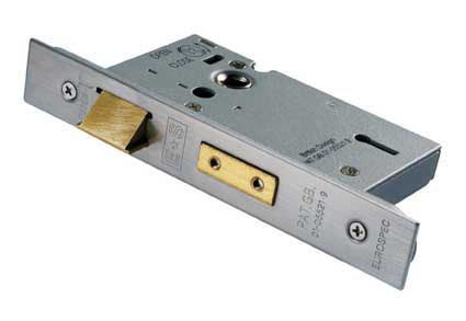 64Mm Heavy Duty Sashlock - 3 Lever - 57Mm C/C - Square - Satin Stainless Steel
