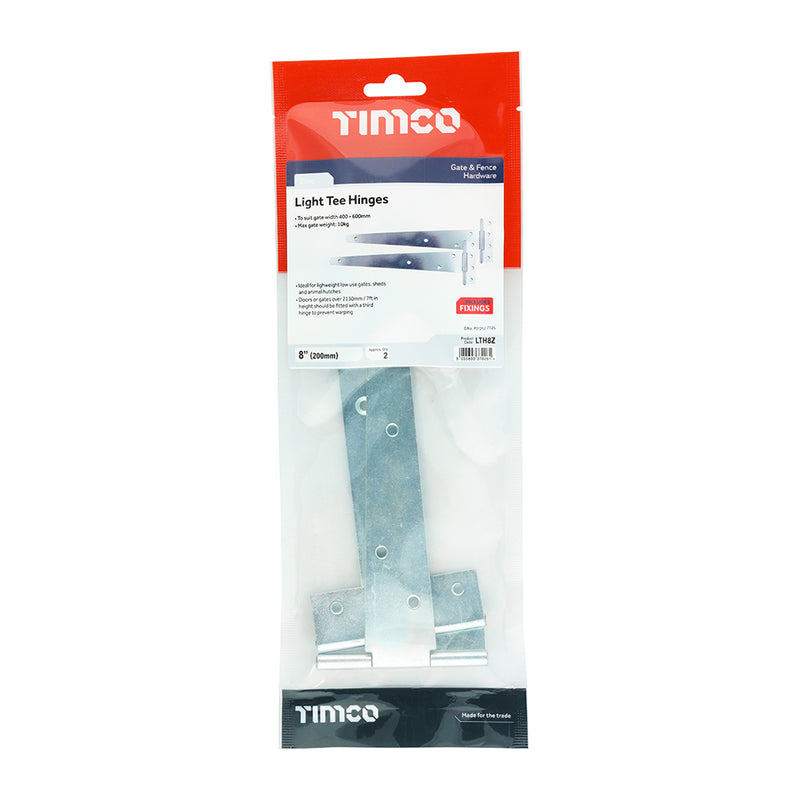 TIMCO Light Tee Hinges Black - 10"
