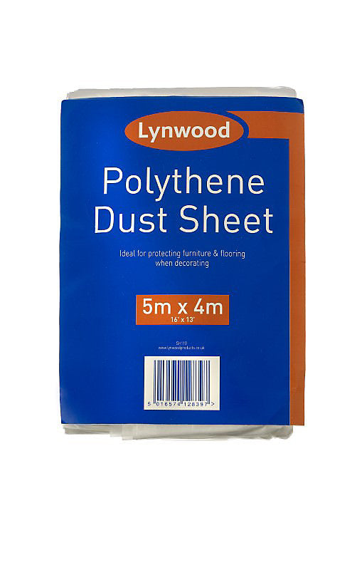 LYNWOOD 4M X 5M CLEAR POLYTHENE DUST SHEET