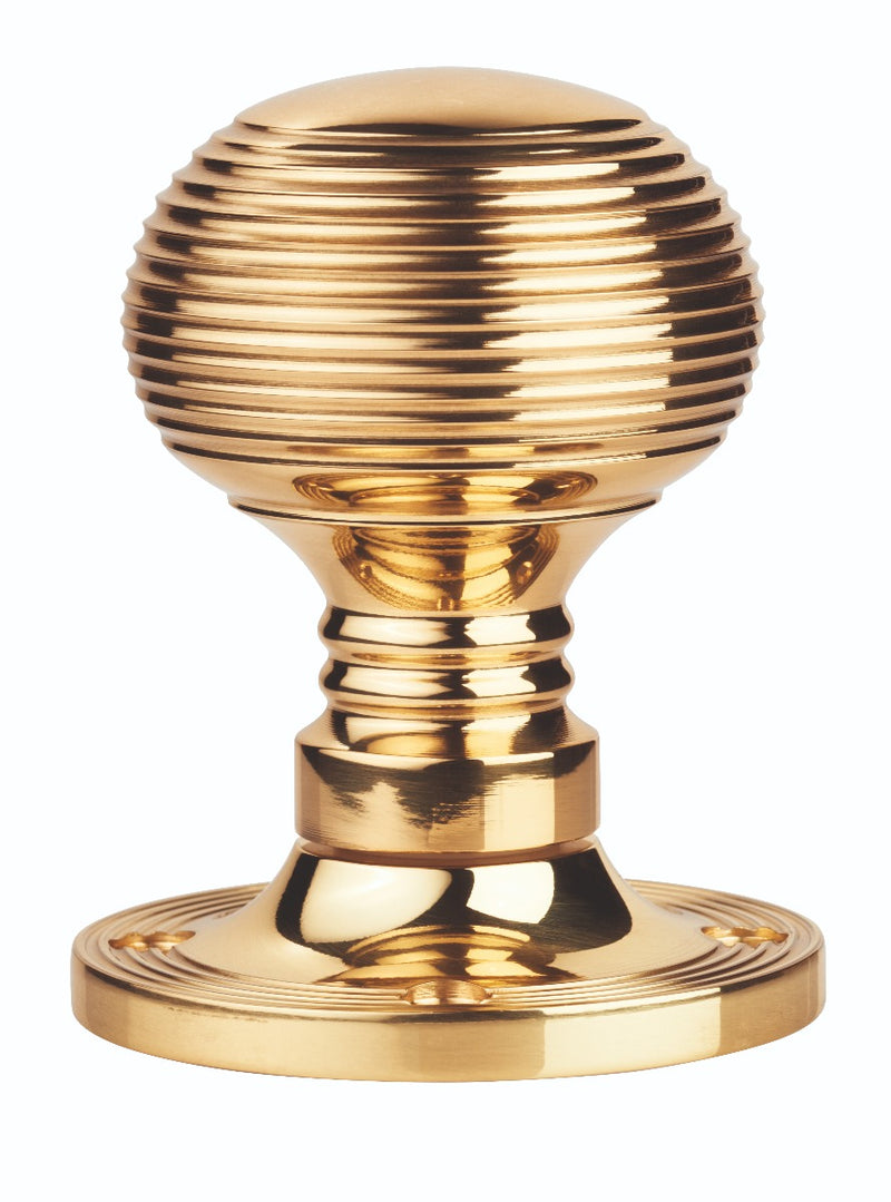Queen Anne - Rim Mortice Knob Otl (Polished Brass) - Polished Brass 57MM