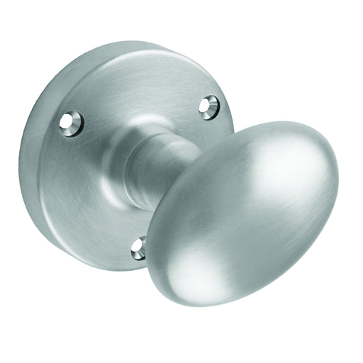 Victorian - Mortice Knob Oval Csa (Satin Chrome) - Satin Chrome 61MM