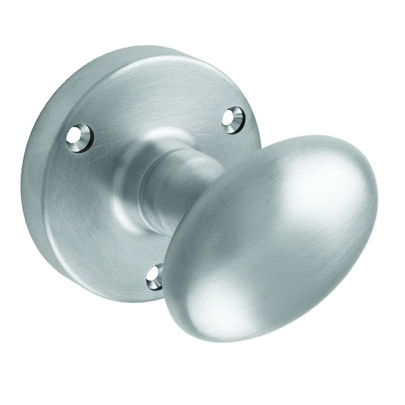 Victorian - Mortice Knob Oval Csa (Satin Chrome) - Satin Chrome 61MM