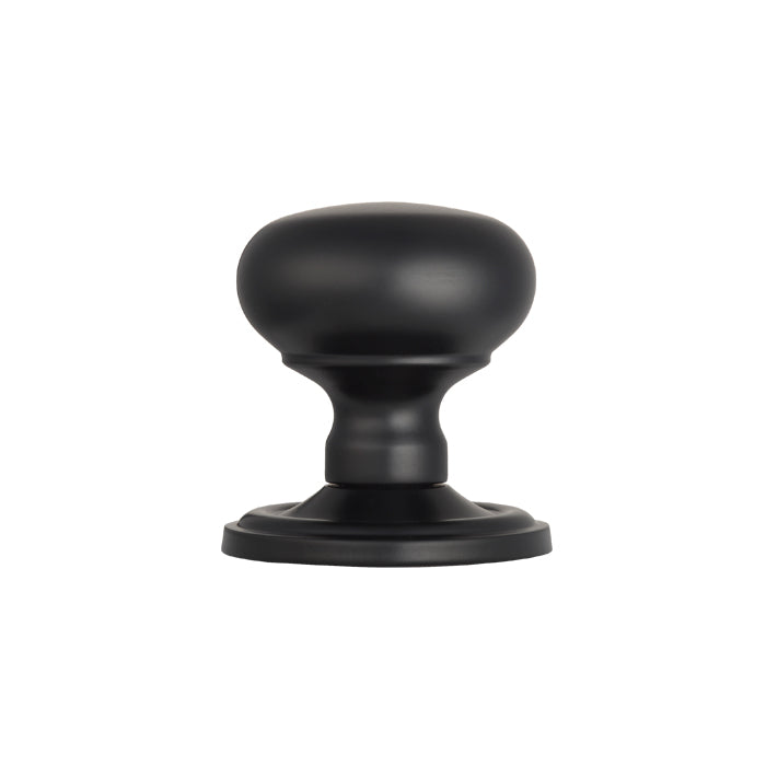 Victorian - Mortice Knob Mushroom (Concealed Fix) Nero (Matt Black) - Matt Black