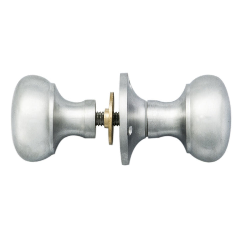 Victorian - Mortice Rim Knob Mushroom Csa (Satin Chrome) - Satin Chrome 51MM
