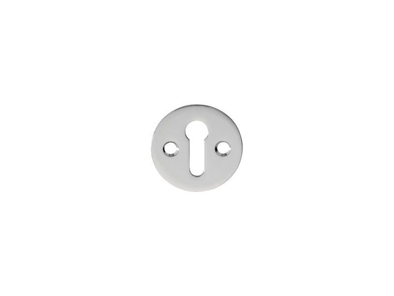 Escutcheon - Lock Profile Victorian Round Face Fix - Polished Chrome 32MM
