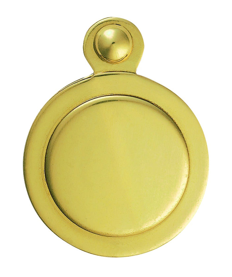 Escutcheon - Lock Profile Victorian Round Cover Face Fix - Polished Brass 32MM