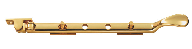 205Mm Victorian Casement Stay - Polished Brass 210mm