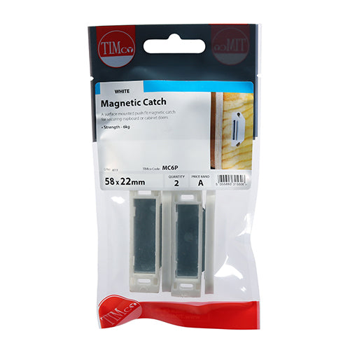 TIMCO Magnetic Catches White - 4kg