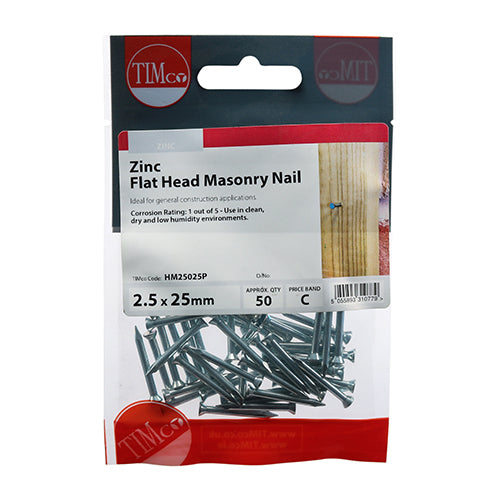 TIMCO Masonry Nails Zinc — Trade Pack