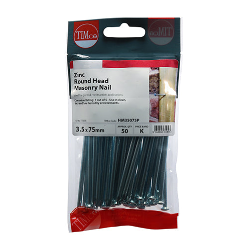 TIMCO Masonry Nails Zinc — Trade Pack