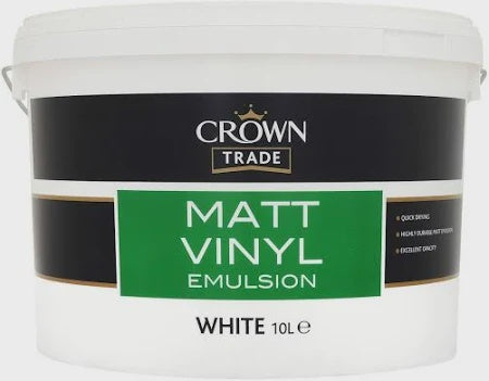 Crown Trade Vinyl Matt Emultion White 10l