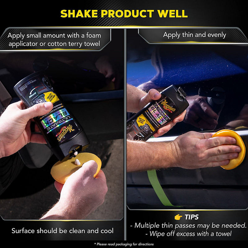 Meguiar's Ultimate Black Plastic Restorer Trim Shine Vehicle Interior Exterior