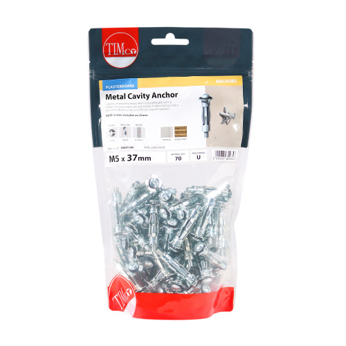 TIMCO Metal Cavity Anchors Silver — Bag