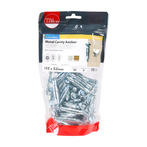 TIMCO Metal Cavity Anchors Silver — Bag