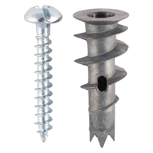 TIMCO Plasterboard Metal Speed Plugs & Screws Silver — Box