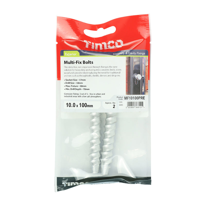 TIMCO Multi-Fix Bolts Hex Head Exterior Silver