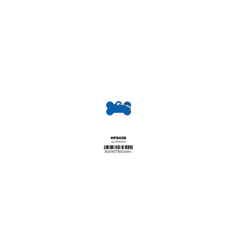 I TAG YOU - SMALL ALUMINIUM BONE TAG (BLUE)