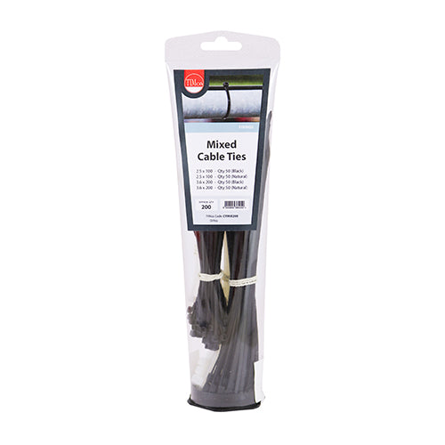 TIMCO Cable Ties Mixed Black & Natural - Mixed — Tube