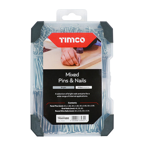 TIMCO Pins & Nails Mixed Tray - 495pcs