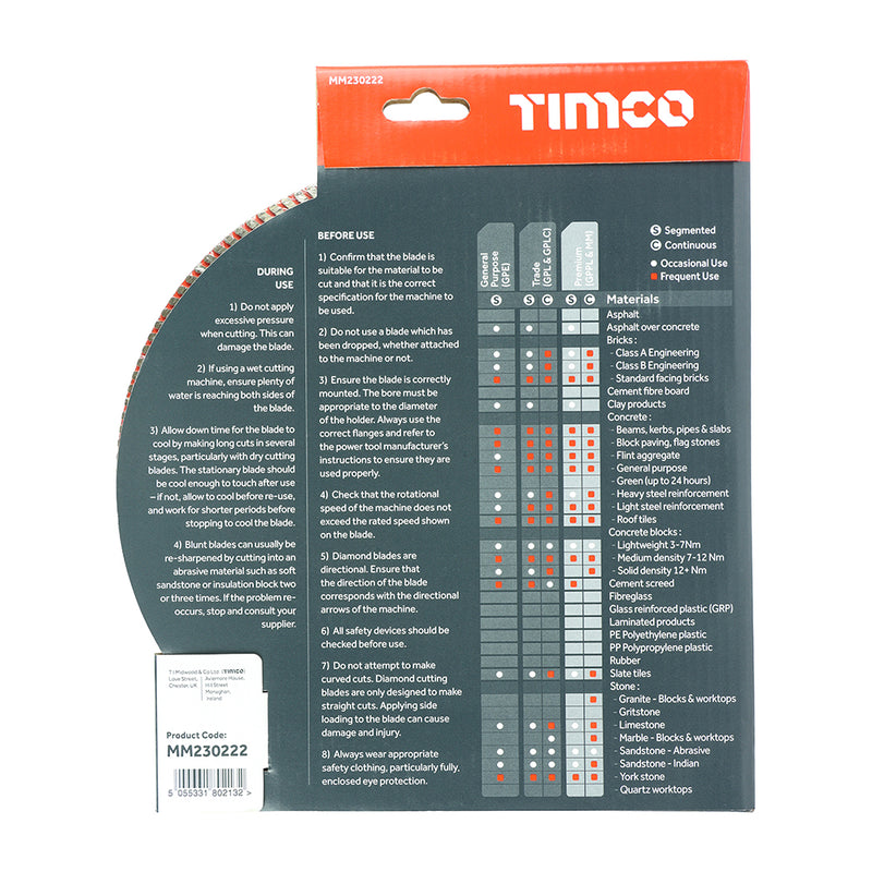 TIMCO Premium Diamond Blade Continuous