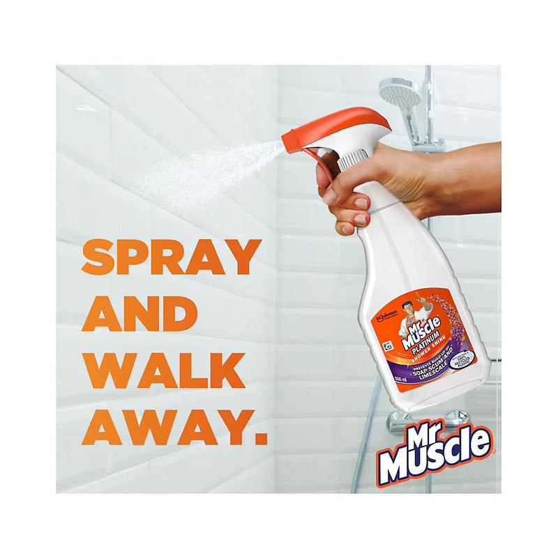 Mr Muscle Platinum Shower Shine Cleaning Spray 500ml, Pack of 6