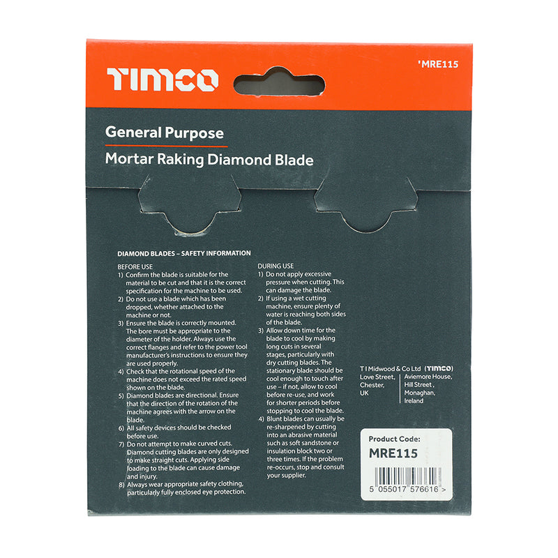 TIMCO General Purpose Mortar Raking Diamond Blade