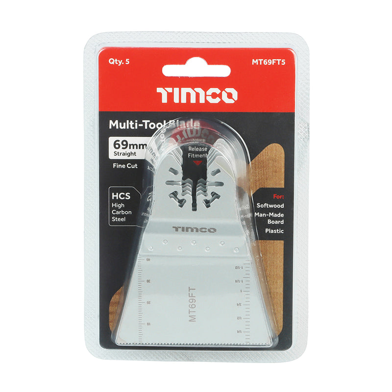 TIMCO Multi-Tool Fine Cut Blades For Wood Carbon Steel — Trade Pack