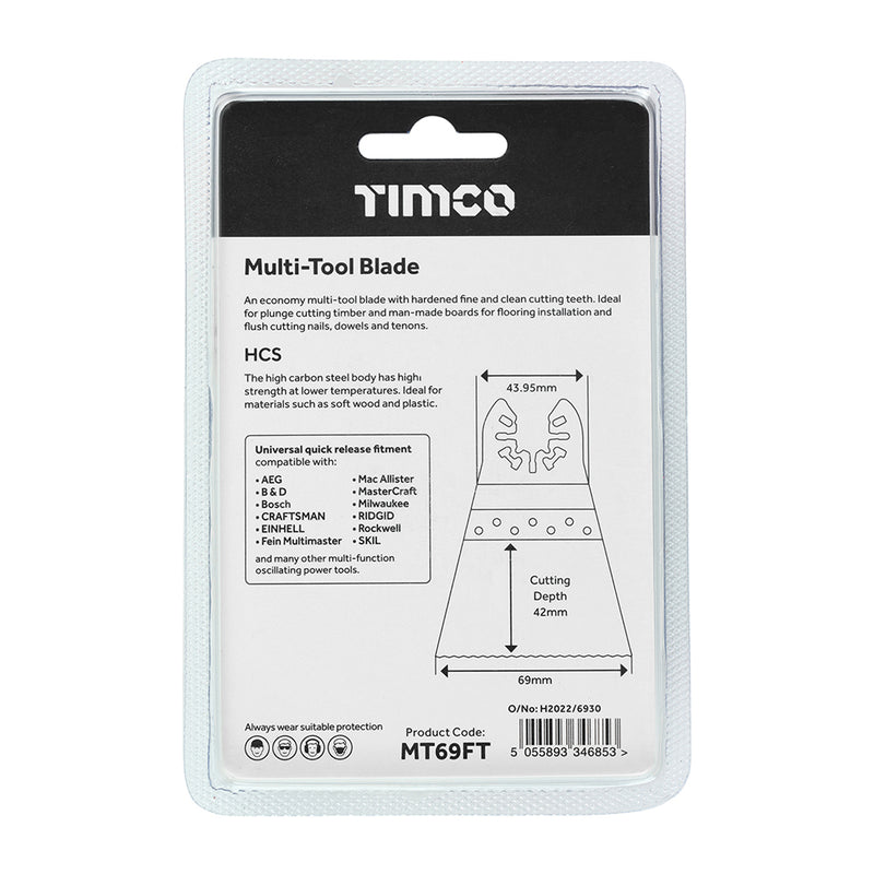 TIMCO Multi-Tool Fine Cut Blade For Wood Carbon Steel - 10mm