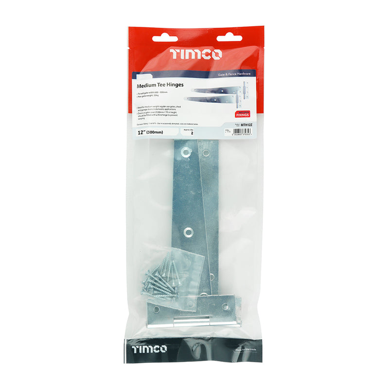 TIMCO Medium Tee Hinges Black - 10"