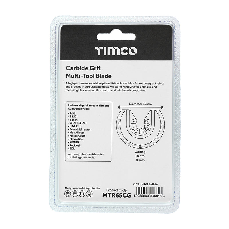 TIMCO Multi-Tool Radial Blade For Tiles Diamond Carbide Grit Carbon Steel