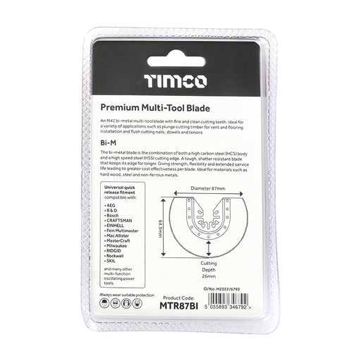 TIMCO Multi-Tool Radial Blade For Wood / Metal Bi-Metal