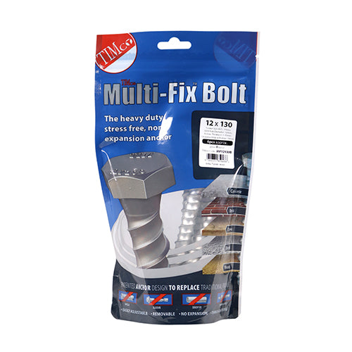 TIMCO Multi-Fix Bolts Hex Head Exterior Silver — Bag