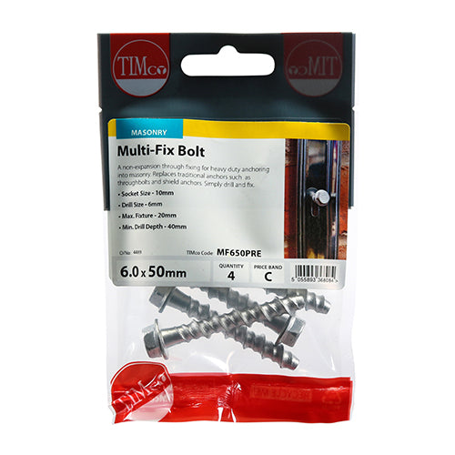 TIMCO Multi-Fix Bolts Hex Head Exterior Silver — Trade Pack