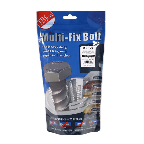 TIMCO Multi-Fix Bolts Hex Head Exterior Silver — Bag