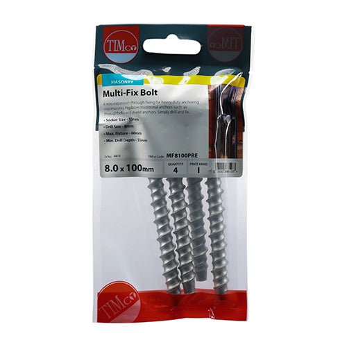 TIMCO Multi-Fix Bolts Hex Head Exterior Silver — Trade Pack