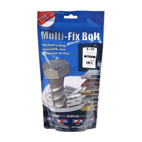 TIMCO Multi-Fix Bolts Hex Head Exterior Silver — Bag