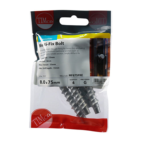 TIMCO Multi-Fix Bolts Hex Head Exterior Silver — Trade Pack